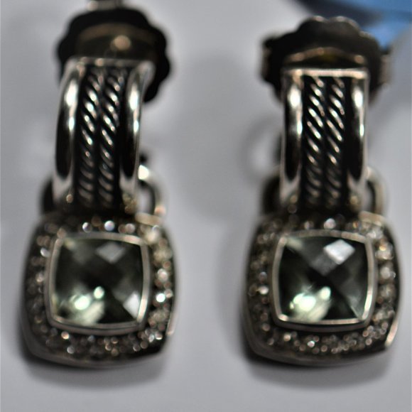 David Yurman Jewelry - David Yurman Wheaton Prasiolite / Diamond Earrings